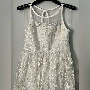 Poppies and Roses girls white dress. Size 12